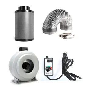 4" air Duct Fan with Carbon Filter 8 Feet Ducting Combo for grow ventilation kit tent