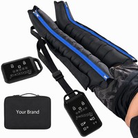 Masseur de jambes à compression d'air à 23 niveaux (30-250 mmHg) sans sensation de vide, bottes de récupération à 6 chambres, panneau numérique zones D1-D6