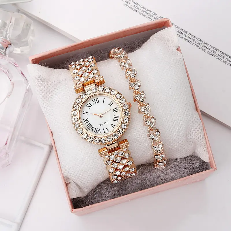 Montre à Quartz en diamant incrusté de diamants pour femmes, vente en gros, vente en gros