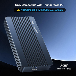 Boîtier Thunderbolt 3 40 Gbps pour SSD M.2 NVMe, en aluminium, sans outil, pour clés M-Key et B&M 2280, adaptateur SSD portable jusqu'à 8 To - Product Image 1