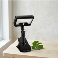 Lampu Tenaga Surya Clip On LED Isi Ulang, Dapat Diputar, Sensor Gerak Keamanan Luar Ruangan, Tahan Air, untuk Pagar Taman, Garasi, Berkemah, Dekorasi, USB