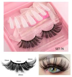 <span class=keywords><strong>Faux</strong></span> <span class=keywords><strong>cils</strong></span> faits à la main de luxe à la mode en gros ensembles d'<span class=keywords><strong>ongles</strong></span> à presser colle personnalisée marque privée conception d'<span class=keywords><strong>ongles</strong></span> Bling longueurs mélangées - Product Image 2