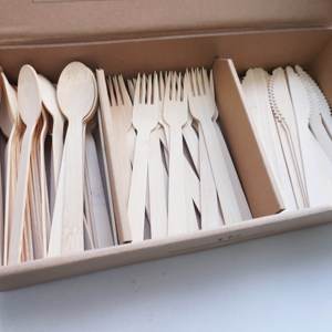 Portable Bamboo Cutlery <b>Set</b> with Spoon Wooden Knife Straw Brush and Pouch Natural <b>Flatware</b> Dining Kit - Product Image 4