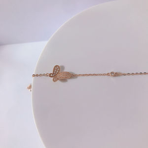 New Arrival Custom 18k Pure <b>Gold</b> Butterfly <b>Charms</b> Chain 18k <b>Gold</b> Chunky <b>Bracelets</b> Fine Jewelry <b>Solid</b> 18k <b>Gold</b> for Women - Product Image 4