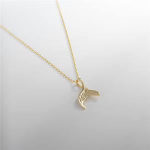 Collier pendentif queue de poisson en argent sterling S925, zircon et or 14 carats, version cuivre personnalisable, un cadeau pour les anniversaires des femmes - Product Image 5