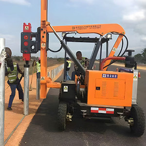 Thủy lực theo dõi đống lái xe ramming máy với TANDEM bánh bơm cho đường cao tốc hộ Lan Tôn sóng cài đặt - Product Image 6