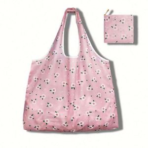 Design Wholesale Large-capacity <b>Folding</b> Shopping Bagscreative Portable Printed Handheld Storage <b>Bags</b> - Product Image 1