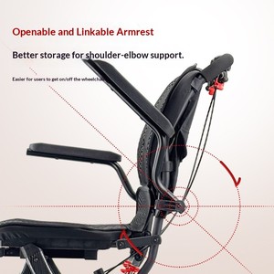 <span class=keywords><strong>Fauteuil</strong></span> <span class=keywords><strong>roulant</strong></span> pliable léger pour personnes handicapées - Chaise manuelle en alliage d'aluminium avec capacité de 100-150 kg, usage polyvalent - Product Image 3