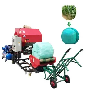 Napier Grass Peanut Corn Hay Straw Stalk combined Silage baler machine Silage chopper baler and wrapper machine Automatic