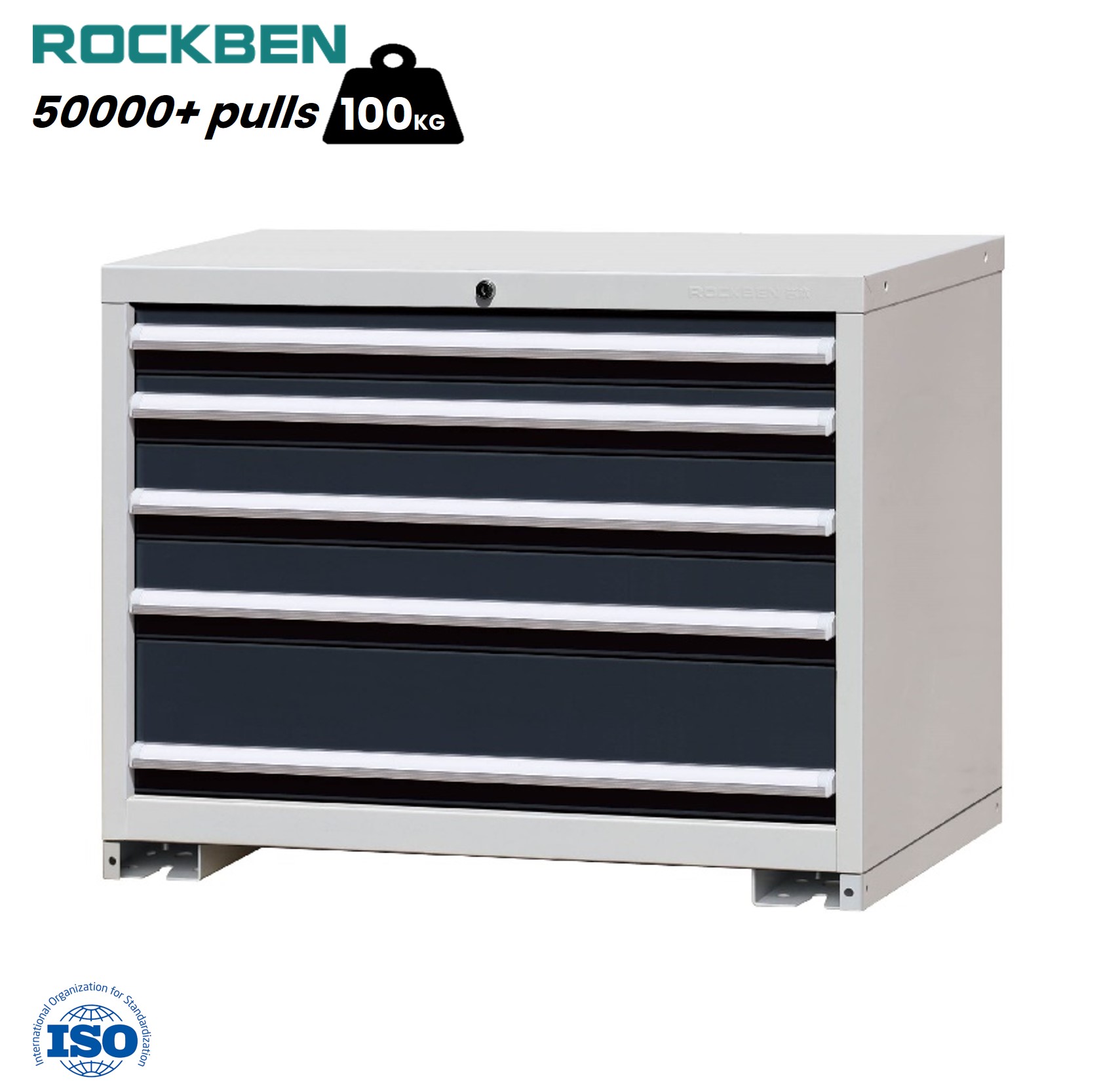ROCKBEN High-Quality Materials Depth 600 Central Locking Garage Storage System Drawer Cabinets for Tools