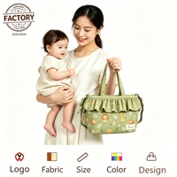 Sac de rangement pour bébé en polycoton personnalisable avec volants, sac à couches portable pour maman, adapté à la poussette, sac à couches quotidien à suspendre