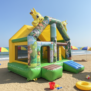 Château gonflable pour enfants de nouvelle conception 4m*4m, château gonflable à thème animal, château gonflable avec toboggan à vendre - Product Image 2