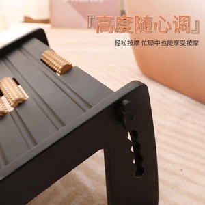 <b>Bamboo</b> Footrest <b>Stool</b> With Rollers For Acupressure Massage Trapezoid Shape Office Home Use - Product Image 4