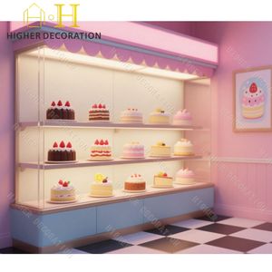 <span class=keywords><strong>Vitrine</strong></span> à gâteaux glamour, présentoir de boulangerie efficace et mobilier de boulangerie spacieux, y compris un présentoir à pain - Product Image 4