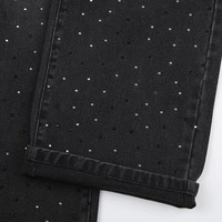 Jeans Boyfriend Décontractés Personnalisés pour Femme avec Strass – Coupe Ample en Denim