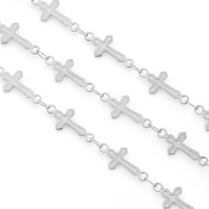 18k Gold Stainless Steel <b>Cross</b> <b>Chain</b> For Bracelet Making Handmade Jewelry Finding H1532 - Product Image 5