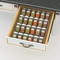 Plateau à épices en acrylique transparent, 4 niveaux, organisateur de tiroir à épices pour armoires de cuisine
