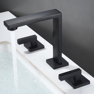 Robinet Grossiste Carré 3 Trous Double Poignées Mélangeurs De <span class=keywords><strong>Lavabo</strong></span> Robinet En Laiton Brossé Or Mélangeur D'eau Chaude Et Froide - Product Image 5