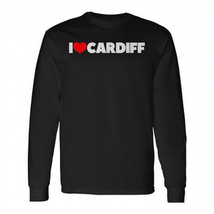 T-shirt a maniche lunghe I Love Cardiff - Product Image 2