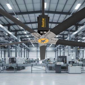 พัดลมเพดานอุตสาหกรรม Austar HVLS ใบพัดขนาดใหญ่ – ประหยัดพลังงาน ให้ความเย็นสำหรับคลังสินค้าและโรงงาน - Product Image 1