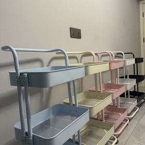 Syf S Factory Price Salon Furniture Beauty Salon <b>Trolley</b> Kitchen Storage <b>Trolley</b> Painting Metal Pink Beauty <b>Trolley</b> Salon - Product Image 2