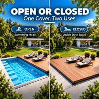 Couverture de piscine rétractable professionnelle sur mesure OEM pour terrasses, en WPC, couverture de piscine automatique coulissante en bois