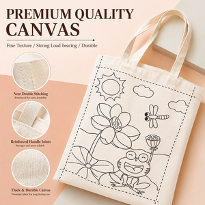 Sac en toile écologique pour enfants, <span class=keywords><strong>peinture</strong></span> à l'huile, sac fourre-tout en toile, dessin animé d'animaux, <span class=keywords><strong>peinture</strong></span> par numéros - Product Image 6