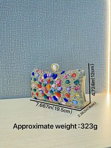 New Cross-border Foreign Trade Cross-border Trend Polyester Texture Rhinestone Small Evening Dress <b>Clutch</b> Bag Tanjing - Product Image 4