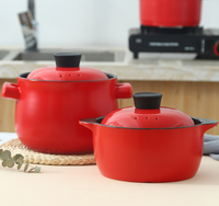 Ensemble de casseroles en céramique rouge marmite à soupe en céramique pour soupe de riz et bouillie marmite vente chaude chinois CLASSIC ustensiles de cuisine en céramique