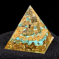 Figura de Resina de Cristal de 6cm, Serie Dios Elefante, Adorno Piramidal Colgante, Figura de Dios Feng Shui, Pirámide de Resina, Venta al por Mayor