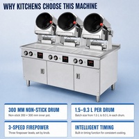 Robot Wok Automatique à 3 Têtes avec Logo Personnalisé, Machine de Cuisson Intelligente à Gaz, Type Armoire, 300*300mm, pour Restaurants (Vente en Gros)