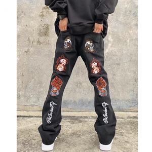 Jeans en vente chaude, de haute qualité, brodés, pour un ajustement élastique, hip-hop, jeans de rue pour hommes - Product Image 6