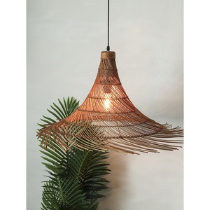 โคมไฟหวายทรงกลม E27 LED สำหรับห้องนอน ห้องนั่งเล่น ร้านอาหาร ร้านน้ำชา - Product Image 4