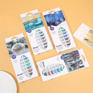 Approvisionnement d'usine prêt pour le bateau Tube en plastique en aluminium 12 couleurs 12 ML <span class=keywords><strong>acrylique</strong></span>/<span class=keywords><strong>Gouache</strong></span>/huile/aquarelle ensemble de peinture - Product Image 4