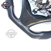 Volant de voiture personnalisé avec LED en fibre de carbone pour BMW E90 E91 E92 E93 E87 E81 E82 E88 M3 2008-2013