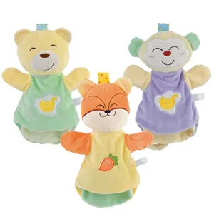Parent-child toy monkey fox bear plush hand puppet toy children hot sale custom plush hand puppet