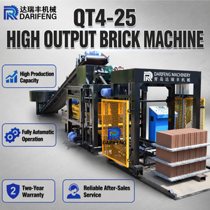 Machine automatique de fabrication de blocs de béton creux QT4-25 I, contrôlée par PLC, à moteur hydraulique, haute production - Product Image 1