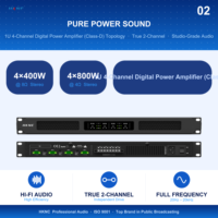 Amplificateur de puissance numérique à quatre canaux HKNC HK-A2440 1U, classe D, montage en rack, 4x400W, système sonore, DJ, performance live