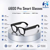 Lentes Inteligentes G600 Pro con IA, Cámara, Audio Bluetooth, Grabación de Video de 13MP, Asistente de Voz, WiFi6, Dispositivo Portátil