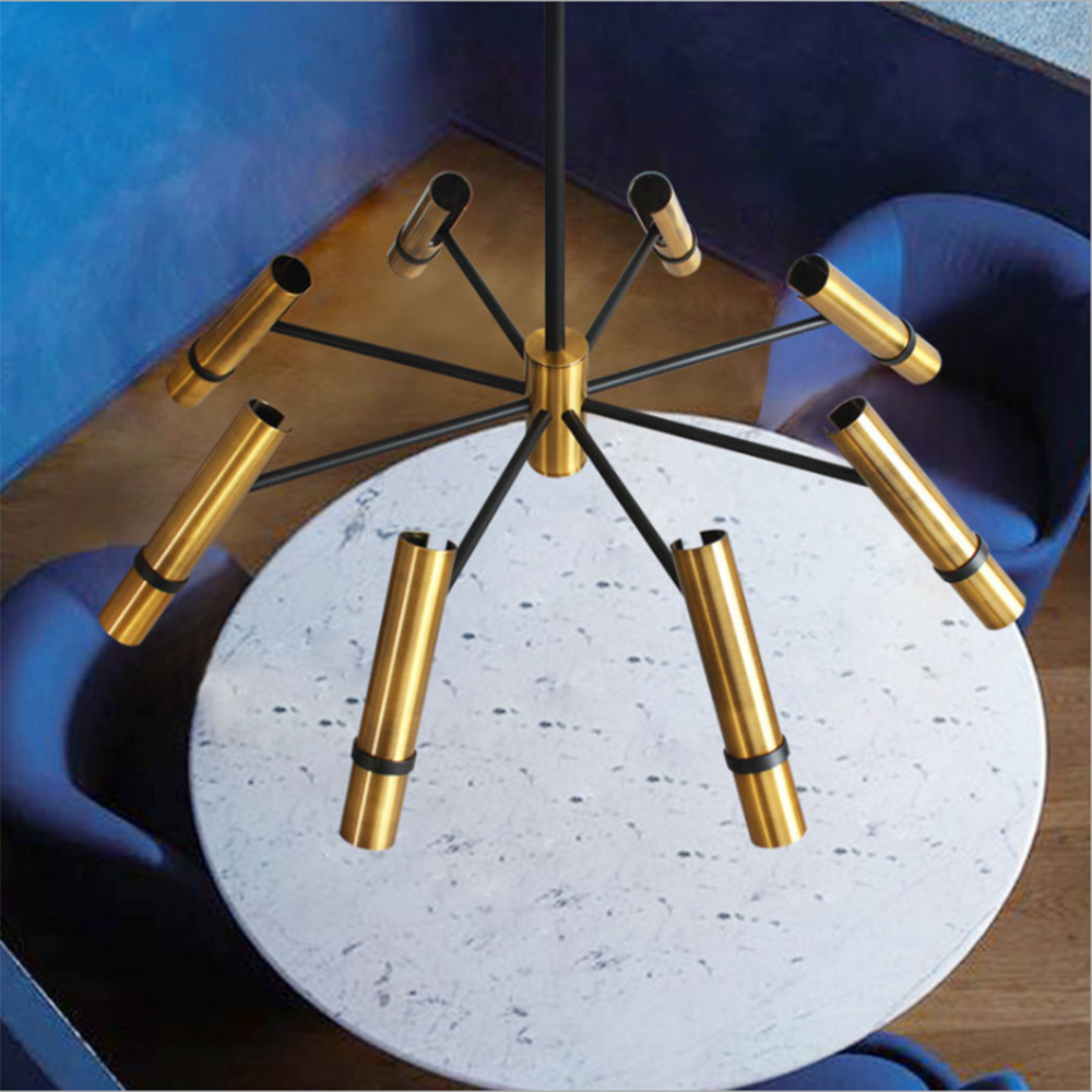 Wholesale Nordic Style Indoor Gold Counter Gold Lustre Spot Light Chandelier Pendant Lamp For Living Room  Hotel Bar