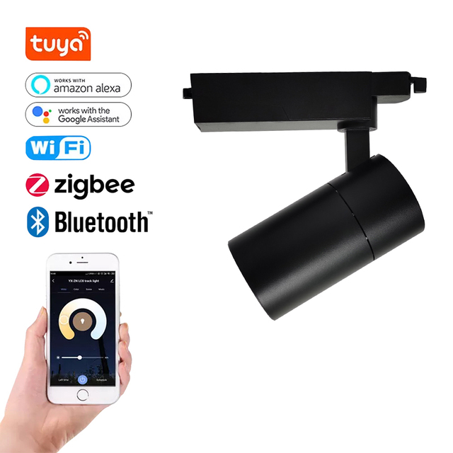 ERDU Smart Tuya Aluminum Led Track Spotlight Fixture Living Room Bedroom Dining Hotel Mall Cob Commercial Led Track Lights