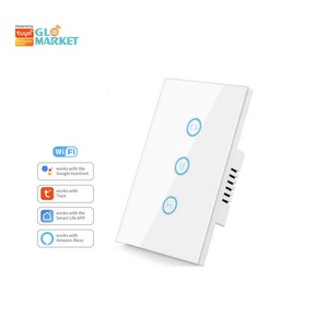 Glomarket Panneau tactile en verre intelligent pour interrupteur de rideau, commande vocale Alexa Google Home, télécommande d'ouverture de porte de garage, télécommande intelligente roulante - Product Image 1