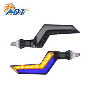 Clignotants à LED bicolores bleu-jaune pour moto, design fluide - Product Image 1