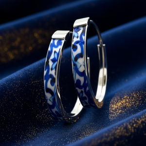 Orecchini a Cerchio in Oro Bianco E4600, Gioielli Classici da Donna, Orecchini Raffinati - Product Image 2