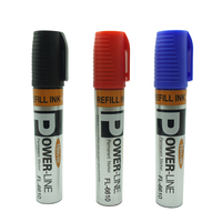 Stylo marqueur permanent à pointe plate de 10 mm encre rechargeable colorée de grande capacité pour écrire sur papier bois métal CD matière plastique
