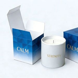 Custom Printed <b>White</b> Scented Candle Packaging <b>Box</b> Jar Shipping <b>Box</b> with Matt Lamination Art Paper Self-Erecting Rectangle Design - Product Image 1