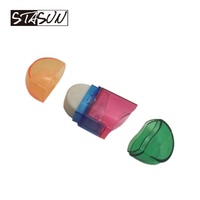 STASUN Taille-crayon manuel 2-en-1 avec gomme intégrée en forme de capsule pour enfants, étudiants, école et bureau