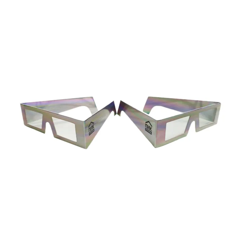 Wholesale Cute Rainbow Pattern Firework Paper Glasses Colorful Printing Logo Size Accepted Customization Diffraction Glasses