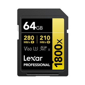 Tarjeta SD <span class=keywords><strong>Lexar</strong></span> Professional de Plástico, Serie GOLD 1800X, LSD1800, 64GB, 128GB, 256GB, 512GB, 1TB, V60, U3, hasta 280MB/s de Lectura, para Cámara - Product Image 1