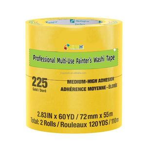 Ruban adhésif <span class=keywords><strong>de</strong></span> masquage en papier Washi jaune résistant à la chaleur pour peintres d'intérieur, résistant aux UV pendant 30 jours, auto-adhésif, longueur 50 m, largeur 48 mm - Product Image 2